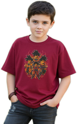 E-MAX Boys Cartoon/Superhero Cotton Blend Oversized T Shirt(Pink, Pack of 1)