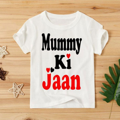 INDIAN EAGLE Boys & Girls Printed Polyester Regular T Shirt(White, Pack of 1)