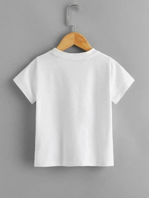 ZAZAY Boys Printed Polyester Regular T Shirt(White, Pack of 1)