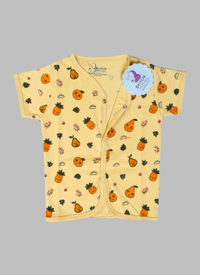 Bachcha Baby Boys & Baby Girls Printed Pure Cotton Regular T Shirt(Multicolor, Pack of 1)