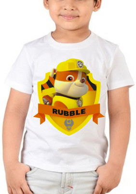 ORATEIS Boys Graphic Print Cotton Blend Regular T Shirt(White, Pack of 1)