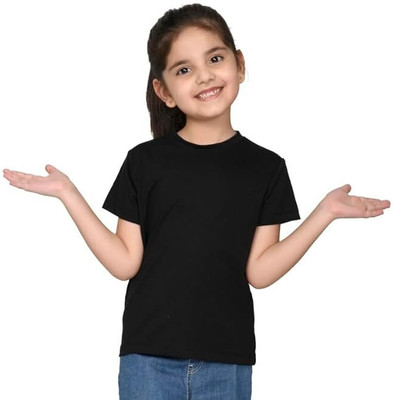 Moldify Baby Boys & Baby Girls Solid Pure Cotton Regular T Shirt(Black, Pack of 1)