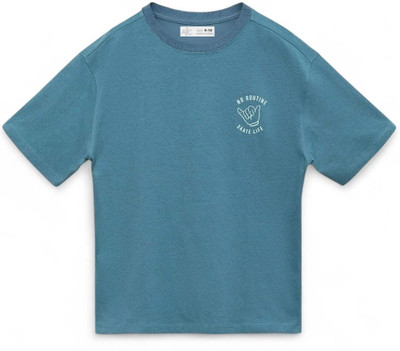 Alan Jones Boys Printed Cotton Blend Oversized T Shirt(Blue, Pack of 1)