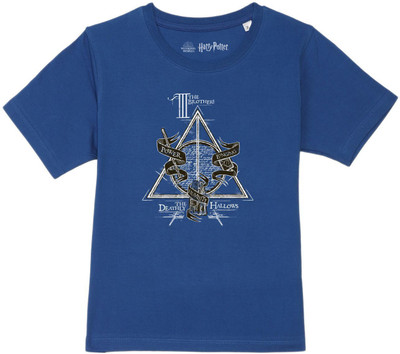 WYM TREND Boys Graphic Print Pure Cotton Regular T Shirt(Blue, Pack of 1)