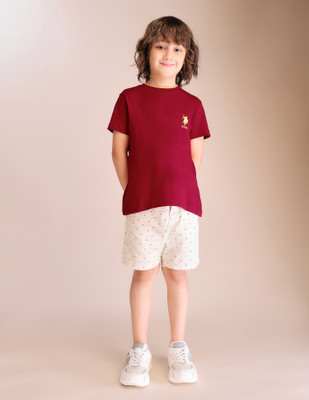 U.S. POLO ASSN. Boys Solid Pure Cotton Regular T Shirt(Multicolor, Pack of 2)