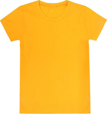 ORAITEES Boys & Girls Solid Pure Cotton Regular T Shirt(Black, Pack of 1)