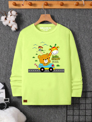KILLER Baby Boys Printed Pure Cotton Regular T Shirt(Green, Pack of 1)