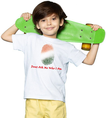 Mahifashion trend Boys Typography, Printed Pure Cotton Oversized T Shirt(White, Pack of 1)