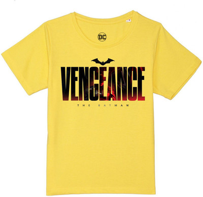 WYM TREND Boys Typography Pure Cotton Regular T Shirt(Yellow, Pack of 1)
