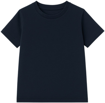 Tots World Boys & Girls Solid Pure Cotton Regular T Shirt(Blue, Pack of 1)