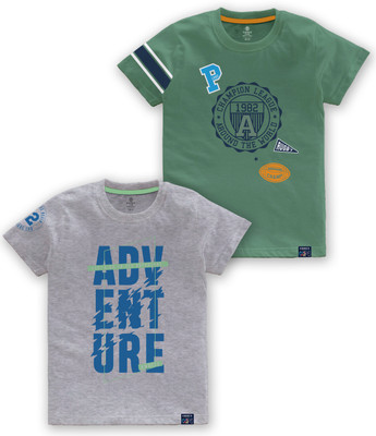 Codez Boys Printed Cotton Blend Regular T Shirt(Light Green, Pack of 1)