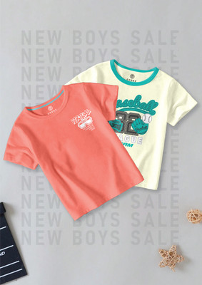 Codez Boys Printed Cotton Blend Regular T Shirt(Multicolor, Pack of 2)