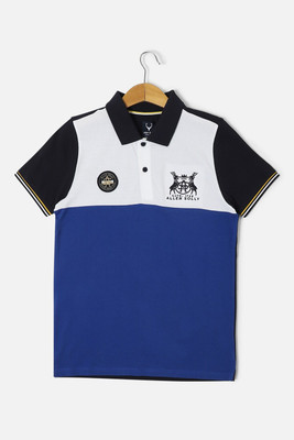 Allen Solly Boys Colorblock Pure Cotton Regular T Shirt(Multicolor, Pack of 1)