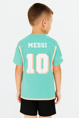 YUTU Boys & Girls Printed Polyester Regular T Shirt(Blue, Pack of 1)