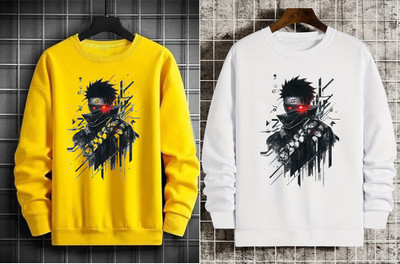 Tripcolos Collection Boys Graphic Print Cotton Blend Regular T Shirt(White, Yellow, Pack of 2)