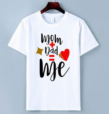 Trending Mahi Fashion Boys & Girls Printed Cotton Blend Regular T Shirt(White, Pack of 1)