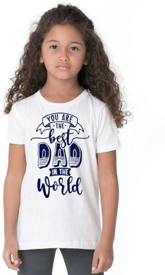 Kp Printofashions Boys & Girls Printed Polyester Regular T Shirt(White, Pack of 1)