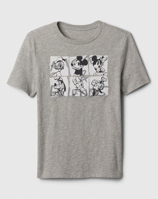 GAP Boys Graphic Print Pure Cotton Oversized T Shirt(Grey, Pack of 1)