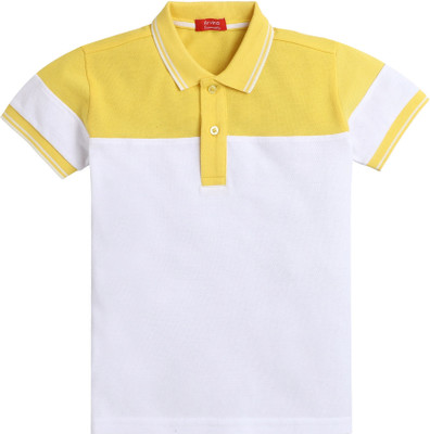 Arvind Garments Boys Self Design Pure Cotton Regular T Shirt(White, Pack of 1)