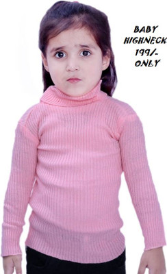 SHINING4 Baby Boys & Baby Girls Self Design, Striped Wool Blend Regular T Shirt(Pink, Pack of 1)