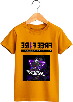 BHAIJIFASHION Boys Printed Polyester Regular T Shirt(Purple, Pack of 1)