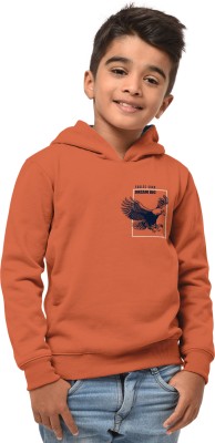 Hellcat Boys Printed Cotton Blend T Shirt(Orange, Pack of 1)