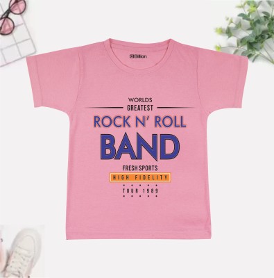 Billion Boys Printed Cotton Blend T Shirt(Pink, Pack of 1)