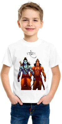 SNIFFY Boys Printed Cotton Blend Regular T Shirt(White, Pack of 1)
