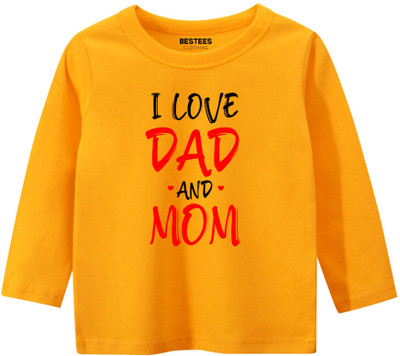 BESTEESCLOTHING Baby Boys & Baby Girls Printed Pure Cotton Regular T Shirt(Orange, Pack of 1)