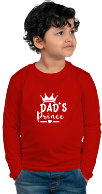 CHOMBOOKA Boys Printed Cotton Blend Regular T Shirt(Red, Pack of 1)