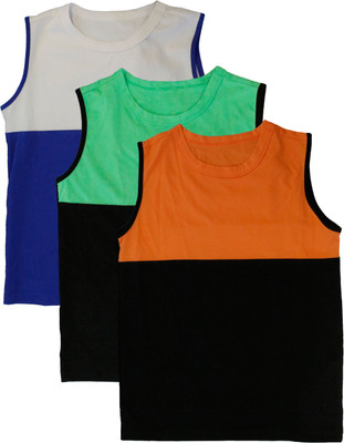 CHOMMBOOKA TRENDING Boys & Girls Colorblock Pure Cotton Regular T Shirt(Multicolor, Pack of 3)
