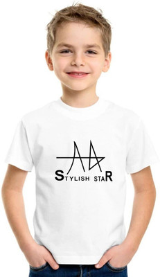 Shubham designer gallery Baby Boys Printed Cotton Blend Regular T Shirt(White, Pack of 1)