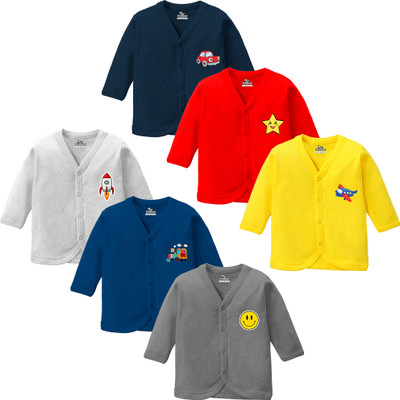 KidBee Baby Boys & Baby Girls Solid Cotton Blend Regular T Shirt(Multicolor, Pack of 6)