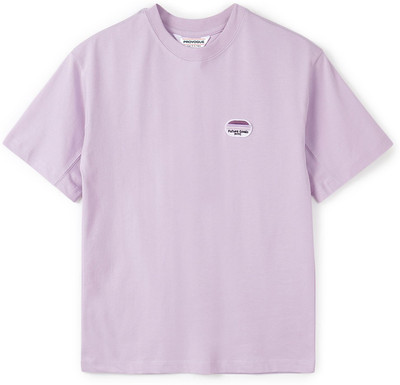 PROVOGUE Boys Embroidered Cotton Blend Oversized T Shirt(Purple, Pack of 1)