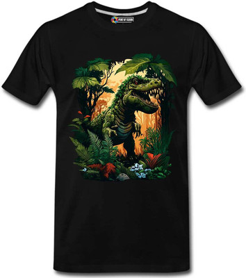 Print My Fashion Boys Printed Cotton Blend Regular T Shirt(Black, Pack of 1)