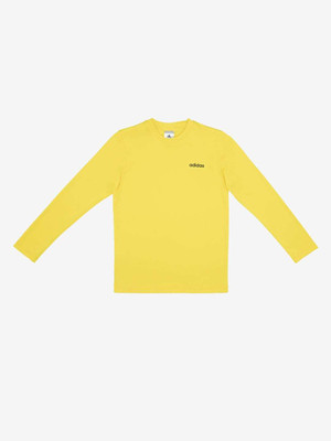 ADIDAS Boys Solid Polyester Regular T Shirt(Yellow, Pack of 1)