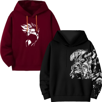 UNFLD Boys & Girls Graphic Print Cotton Blend Regular T Shirt(Multicolor, Pack of 2)