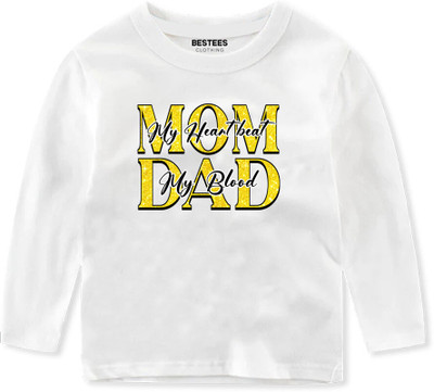 BESTEESCLOTHING Boys & Girls Printed Pure Cotton Regular T Shirt(White, Pack of 1)