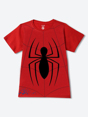 YK Marvel Boys Printed Cotton Blend Regular T Shirt(Red, Pack of 1)