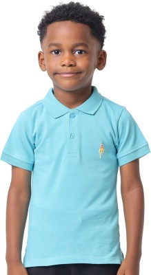 Nuego Boys Solid Pure Cotton Regular T Shirt(Light Blue, Pack of 1)