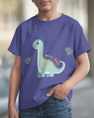 AMUDA Baby Boys & Baby Girls Printed Cotton Blend Regular T Shirt(Blue, Pack of 1)