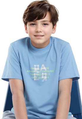 Rare Ones Boys Graphic Print Cotton Blend Regular T Shirt(Blue, Pack of 1)