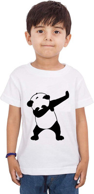 THEYOUNGESTTEE Boys Printed Cotton Blend Regular T Shirt(White, Pack of 1)