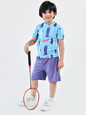 UMILDO Boys Printed Polyester Regular T Shirt(Blue, Pack of 1)