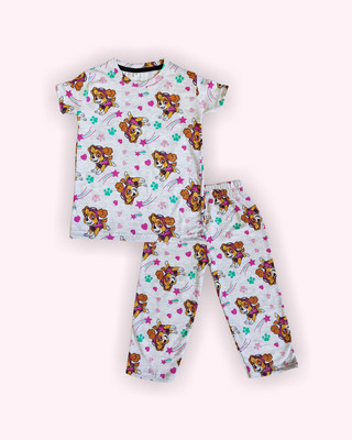 Crazy Kids Tshirt Boys & Girls Casual T-shirt Pant(LIGHT GREY)