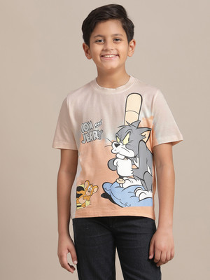 kidsville Boys Graphic Print Cotton Blend Regular T Shirt(Multicolor, Pack of 1)