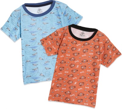 The Boo Boo Club Baby Boys & Baby Girls Printed Viscose Rayon Regular T Shirt(Multicolor, Pack of 2)