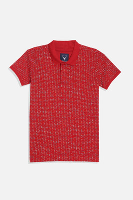 Allen Solly Boys Printed Cotton Blend Regular T Shirt(Red, Pack of 1)