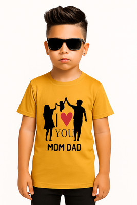 NQF Boys Printed Polyester Regular T Shirt(Yellow, Pack of 1)