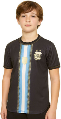 BUGOAT Boys & Girls Printed Polyester Regular T Shirt(Black, Pack of 1)
